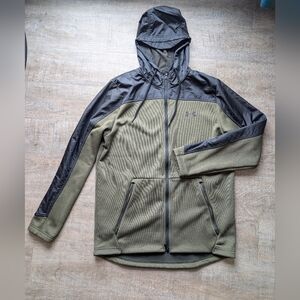 Under Armour ColdGear Full Zip Jacket Style # 1347285 Mens Medium Black/Olive
